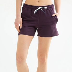 Pantalones cortos de chándal para mujer con bolsillos y cordón hechos de algodón Pantalones cortos de yoga franceses ideales para entrenamientos de verano y ropa informal - Product Image 1