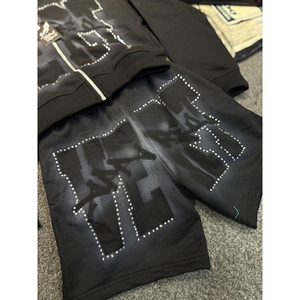 Ensemble de jogging et short à capuche pour hommes, vente en gros bon marché, ensemble deux pièces pour vêtements de ville, sweat à capuche et jogging - Product Image 6