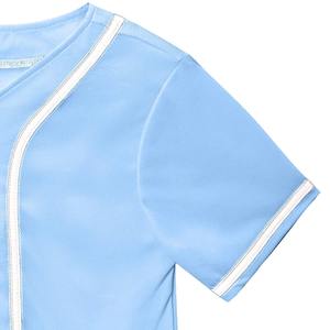 Wholesale Custom Embroidery Men Baseball Jerseys Blank <b>Button</b> Up Shirts OEM Breathable Team Sports Uniforms <b>Maker</b> Factory - Product Image 5