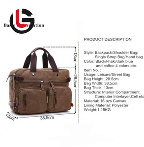 OEM 2025 Style personnalisé Sac de voyage de luxe résistant à l'eau, léger et durable Sac de voyage respirant en toile de coton ciré en cuir véritable - Product Image 2