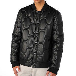 Chaqueta de Cuero Genuino para Hombre, Invierno 2025, Más Vendida, Personalizable, Impermeable y Cortavientos, Servicio OEM, Alta Calidad, Venta al Por Mayor - Product Image 1