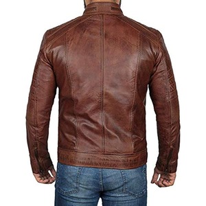 Nouvelle veste de moto pour hommes en cuir de vachette véritable noir avec tissu en duvet Veste décorée pour la saison d'hiver pour hommes Livraison DDP - Product Image 5