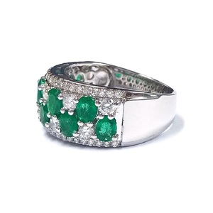 KOK Bijoux Fins – Qualité Supérieure, Design Personnalisé, Or Blanc Massif 18 carats, Diamant Véritable, Pierre Précieuse Taille Émeraude, Bague de Mariage Classique Large et Élégante - Product Image 2