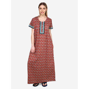 Evolove - Camisón Largo de Algodón con Estampado Floral para Mujer, con Cordón Ajustable, Suave, Tejido, Tipo Bata de Baño, Talla Única, Personalizable - Product Image 1