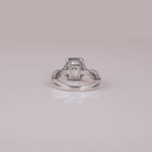 Radiant Cut Lab Created Diamond Halo Cluster Setting Engagement <b>Ring</b> 18KT Solid Gold Plated Conflict Free Diamond <b>Ring</b> - Product Image 4