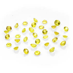 Zafiro Amarillo Natural Sin Tratar, Calibrado, Corte Redondo de 3mm y 3.5mm, Corte Asscher Brillante, Color Peridoto, Material Alejandrita, VVS - Product Image 1