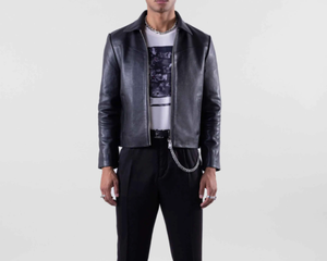 Haute qualité Original 100% veste en cuir véritable personnalisé 100% moutons Nappa hiver saison vestes en cuir - Product Image 2