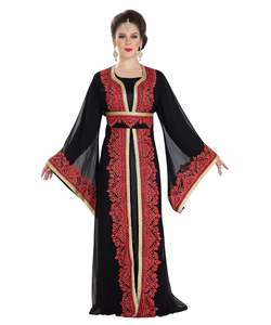 Caftán islámico marroquí de playa elegante moderno hasta el suelo de manga larga para vestido de mujer - Product Image 1