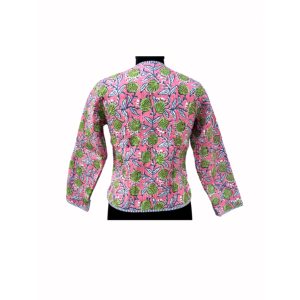 Veste matelassée en coton imprimé indien pour homme et femme Veste en sergé ciré pour femme - Product Image 5