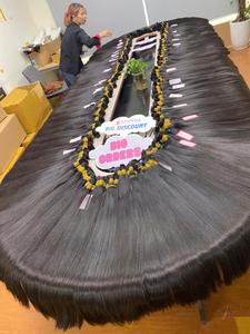 Vente en gros d'extensions de cheveux humains brésiliens de haute qualité vagues droites et bouclées naturelles super soyeuses avec extrémités épaisses en vrac - Product Image 3