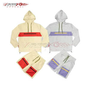 Men's Comfortable Windbreaker Shorts Set Hooded <b>Jacket</b> Mesh Lining Solid Knee-Length Summer <b>Workout</b> Windbreaker Shorts Winter - Product Image 6