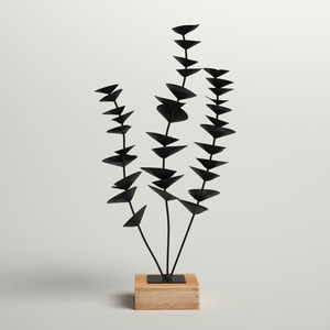 Sculpture de table élégante en métal noir Objet de table design Accent décoratif moderne Ajoute une énergie visuelle créative - Product Image 1