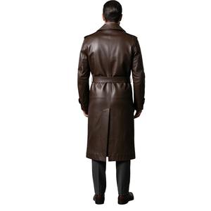 Abrigo largo de cuero de alta calidad de invierno para hombre, nueva gabardina elegante a la moda con el mejor Material, precio al por mayor, abrigo largo de cuero para hombre - Product Image 3
