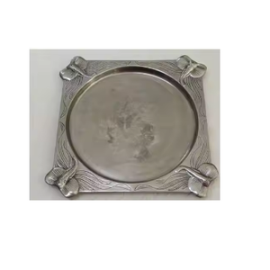 ถาดเสิร์ฟโลหะทรงรีสีเงิน ดีไซน์คลาสสิก สวยงาม ตกแต่งได้ ผลิตด้วยมือ เป็นมิตรกับสิ่งแวดล้อม คุณภาพระดับเชิงพาณิชย์ - Product Image 3