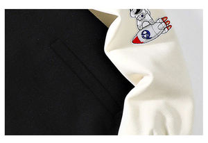 Chaqueta de Béisbol Personalizada de Alta Calidad para Hombre, con Logotipo Bordado, Manga Larga, Lisa, con Costuras Decorativas - Product Image 3