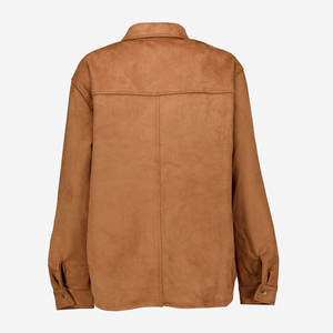 Camisa de estilo callejero informal de gamuza de cuero con diseño de logotipo personalizado transpirable de alta calidad - Product Image 2