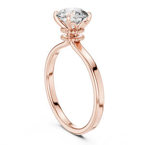 Diamant rare 1 carat Lab Grown Round Cut Diamond Bague de fiançailles en or jaune/blanc/rose 14K Style tendance - Product Image 6