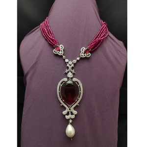 Ensemble de mala de perles de créateur occidental à la mode avec zircon étincelant pour la mariée et les fêtes - Product Image 1