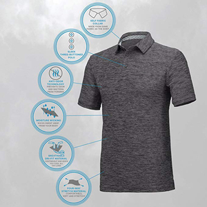 Vente en gros de polos de golf pour hommes coupe sèche à manches courtes t-shirt athlétique décontracté à col t-shirt polos évacuant l'humidité pour hommes - Product Image 6