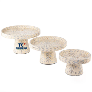 ที่วางเค้กพร้อมถาดสำหรับ2025รอมฎอนไม้ถูพื้นฝังมุก - Product Image 2