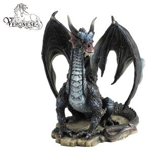 VASE VERONESE DESIGN-FANTASY-WYVERN - POLYRÉSINE & BRONZE FONNÉ À FROID - ART DE LUXE PEINT À LA MAIN - FIGURINE DE DÉCORATION INTÉRIEURE - Product Image 3