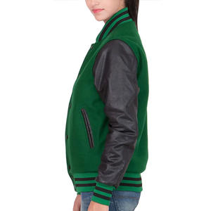 Chaqueta de mangas de cuero de béisbol Diseño Premium Letterman Bomber School Collage Lana y chaqueta universitaria de moda genuina - Product Image 6