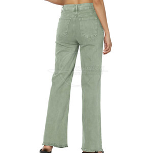 กางเกงยีนส์สตรีไซส์พิเศษเอวกลางระบายอากาศได้ดีสไตล์ลำลองสำหรับใช้กลางแจ้งและออกกำลังกาย - Product Image 2