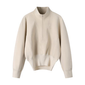 Logotipo personalizado de algodón para mujer de alta calidad Quater media cremallera Stand Collar paneles diseño Sudadera con capucha y sudadera Haus Industries - Product Image 1