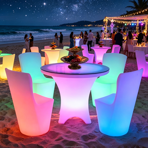 <span class=keywords><strong>Tavolo</strong></span> da Bar Moderno a LED con Illuminazione, Arredamento in <span class=keywords><strong>Plastica</strong></span> Impermeabile per Bar Domestici, Hotel e Centri Commerciali, Ideale per Feste e Noleggio - Product Image 1