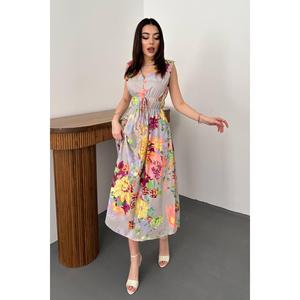Vestido de Verano con Estampado Floral Azul - Azul - Product Image 2