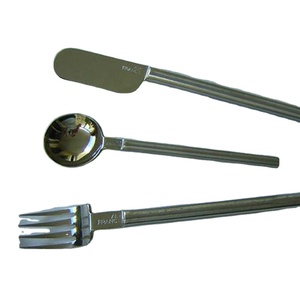 Juego de cubiertos de acero inoxidable de diseño moderno, Plata de alta calidad, único para boda, restaurante, hogar o regreso a la escuela - Product Image 1