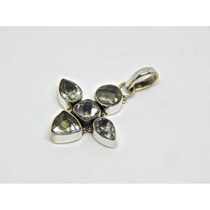 Colgante de amatista verde hecho a mano en plata de ley 925, bonito colgante con patrón de número de piedras preciosas - Product Image 4