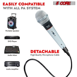 5Core XLR <b>Microphone</b> Dynamic Mic Karaoke Singing <b>Studio</b> Mics Handheld Microfono - Product Image 5