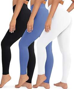 Leggings deportivos sin costuras de cintura alta para mujer, ropa deportiva de punto transpirable, ropa de entrenamiento con logotipo personalizado, ropa informal de Color negro, blanco y cielo - Product Image 1