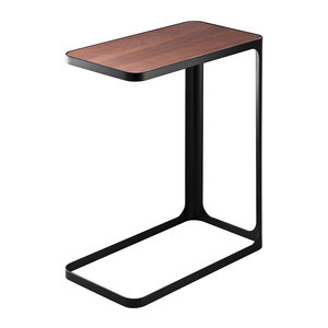 AK Table d'appoint en métal standard en laiton noir fini avec plateau en bois rectangulaire pour meubles de café/meubles de restaurant - Product Image 1