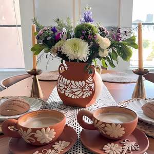 12 Uds florero centro <span class=keywords><strong>de</strong></span> mesa mexicano Blanco marrón papel Cajas <span class=keywords><strong>de</strong></span> Regalo terracota arcilla cerámica Cinco <span class=keywords><strong>De</strong></span> Mayo Decoración Para mesas - Product Image 2