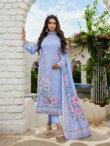 Premium Maslin Digital Print con trabajo hecho a mano Salwar Kameez colección disponible a precio mayorista ideal para ropa de fiesta - Product Image 4