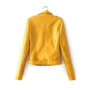 Chaqueta de Motociclista de Piel de Oveja para Mujer, Corta, Cortavientos, Transpirable, Color Personalizado, Relleno de Algodón, Venta al por Mayor - Product Image 5