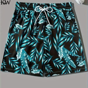 Pantalones cortos retro con estampado de plantas tropicales de Hawái para hombre, pantalones cortos informales de verano para uso diario, pantalones cortos de playa transpirables, tendencia Harajuku, bañadores Y2k - Product Image 5