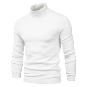 Suéter de Cuello Alto para Hombre, Invierno, Casual, Color Sólido, Cálido, de Alta Calidad, Ajustado, Manga Larga - Product Image 5