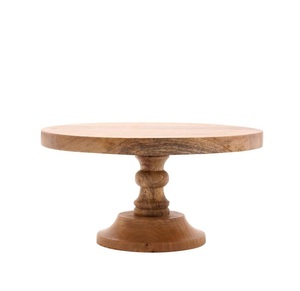 Round Shape Modern Wooden Cake Stand with Glass Dome <b>Walnut</b> Color for Kitchen & <b>Table</b> Top Decorative Purpose Cake Stand - Product Image 5