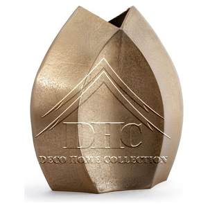 Vase à fleurs moderne en aluminium doré fait à la main Design classique pour la maison mariage et décoration de Noël Arrangements floraux - Product Image 1