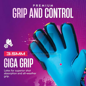 Gants de gardien de but de football OEM en gros avec logo personnalisé, paume en latex premium, haute adhérence pour usage en match - Product Image 3