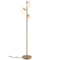 Lampadaire en métal produit exclusif avec finition noire et 2 niveaux debout intérieur bureau maison chambre lampe latérale décorative