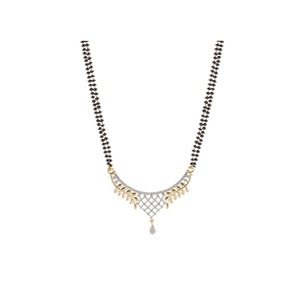 Curved AD <b>Necklace</b> with Double <b>Chain</b> for Wedding Occasions - Product Image 2