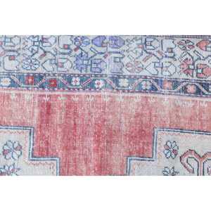 Vintage <b>Runner</b> Rug 1.9x7.5 ft, <b>Red</b> Blue Persian Rug Wool - Product Image 5