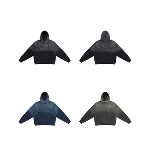 Sweat-shirts à capuche unis et vierges, hiver, personnalisables, effet soleil délavé, gaufrage, délavés à l'acide, vintage, impression numérique, 2 pièces - Product Image 6