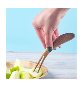 Estilo de tenedor de frutas de madera de acacia para bodas, fiestas y pasteles, tenedor de madera, diseño moderno - Product Image 5