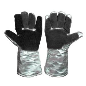 Guantes de cuero calefactables de manga larga, papel de aluminio resistente al calor aislado para barbacoa, aluminizado antiflash para trabajo de bombero - Product Image 6