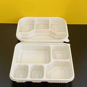 Newest style 2025 Disposable <b>Plastic</b> Take Away <b>Lunch</b> Food <b>Box</b> 100% Cornstarch Biodegradable 3-4-5 compartments food container - Product Image 1